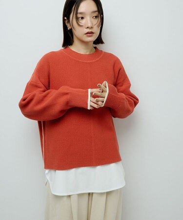 かのこ編モックネックニットプルオーバー