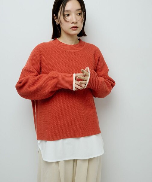 かのこ編モックネックニットプルオーバー