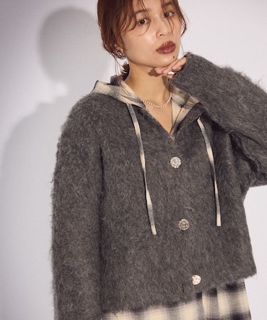 起毛シャギーカーディガン