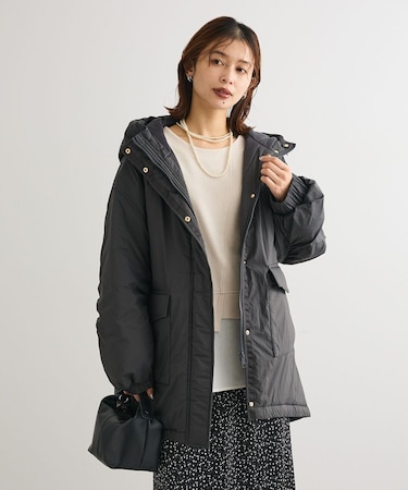 フーディ中綿コート