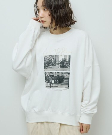 オーバーサイズロゴ裏毛プルオーバー