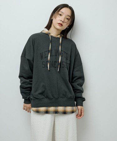 オーバーサイズロゴ裏毛プルオーバー