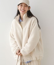 異素材コンビスタンドボアブルゾン