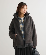 異素材コンビスタンドボアブルゾン