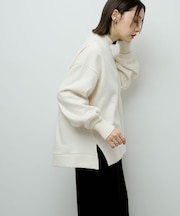 リブドッキング裏起毛プルオーバー