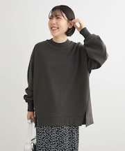 リブドッキング裏起毛プルオーバー