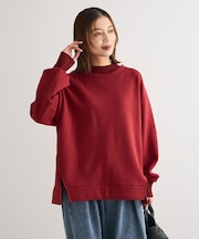 リブドッキング裏起毛プルオーバー