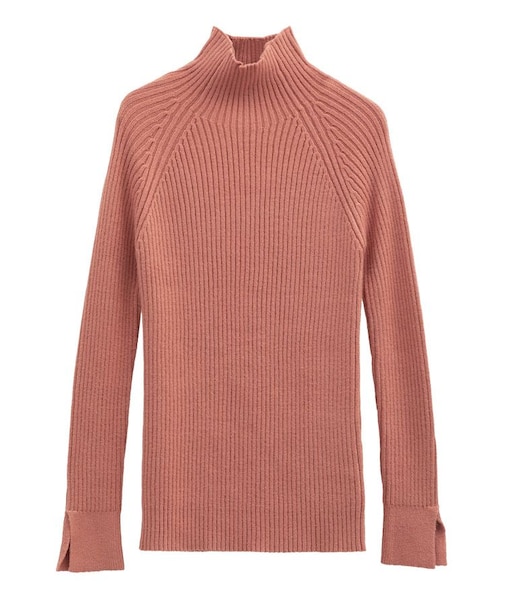 ・Petit Fleur ボトルネックリブニット