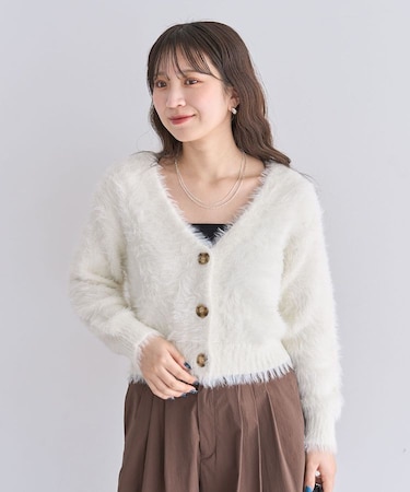 ・Petit Fleur シャギーニットカーディガン