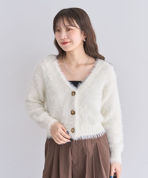 ・Petit Fleur シャギーニットカーディガン