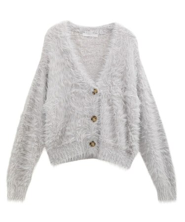 ・Petit Fleur シャギーニットカーディガン