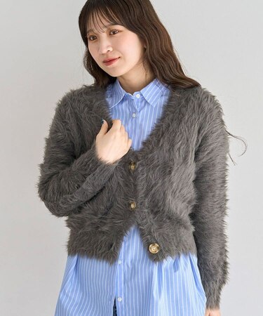 ・Petit Fleur シャギーニットカーディガン