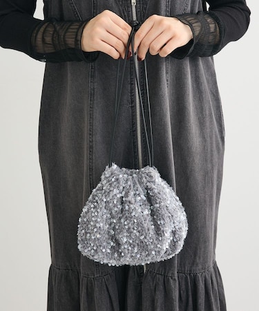 OTO.HA.ベロアスパンコールショルダーバック