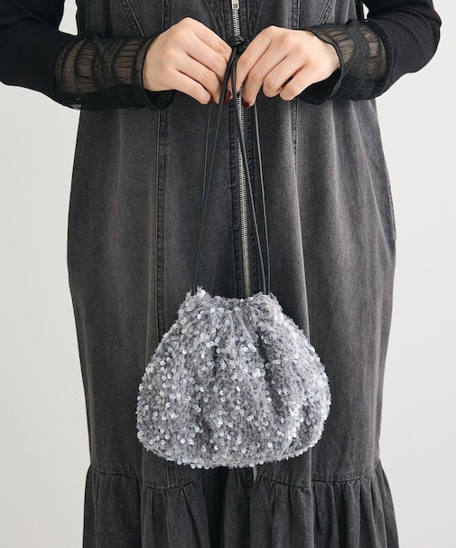 OTO.HA.ベロアスパンコールショルダーバック