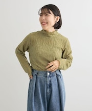 レースハイネックプルオーバー