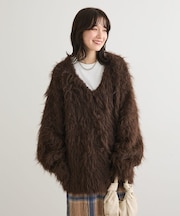 ・swing by 2wayロング起毛カーディガン