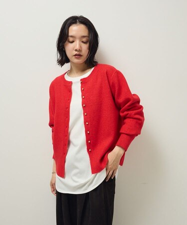 金釦コンパクトニットカーディガン