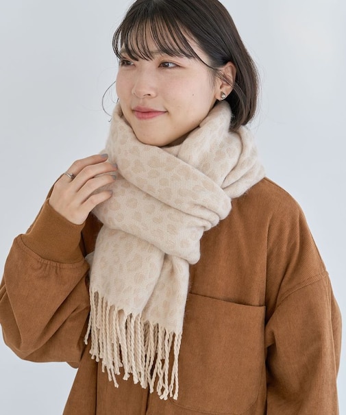 レオパードジャガードストール