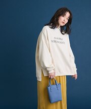 裏起毛ルーズサイズロゴプルオーバー