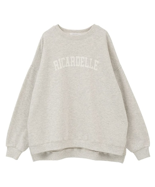 裏起毛ルーズサイズロゴプルオーバー