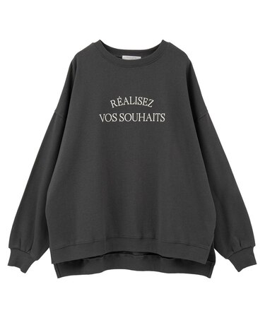 裏起毛ルーズサイズロゴプルオーバー