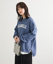 裏起毛ルーズサイズロゴプルオーバー