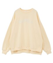 裏起毛ルーズサイズロゴプルオーバー