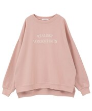 裏起毛ルーズサイズロゴプルオーバー