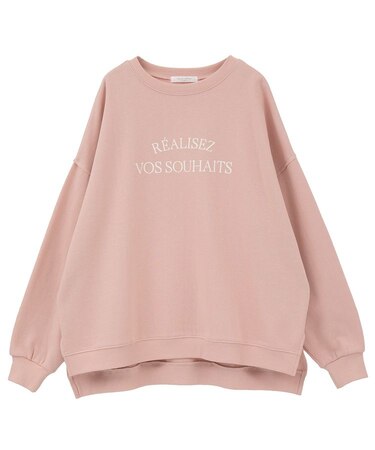 裏起毛ルーズサイズロゴプルオーバー