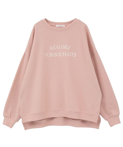 裏起毛ルーズサイズロゴプルオーバー