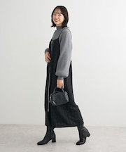 フロントZIPツイードキャミワンピース