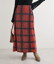 楊柳ベロアチェックIラインスカート