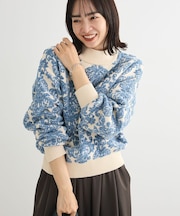 ・swing by アラベスクジャカードニット