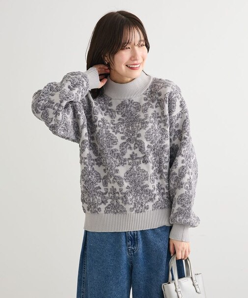 ・swing by アラベスクジャカードニット