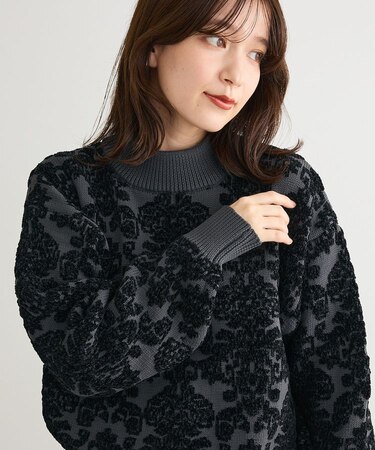・swing by アラベスクジャカードニット