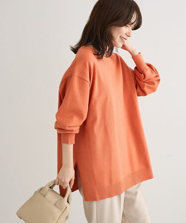 もちやわサイドリブニットチュニック