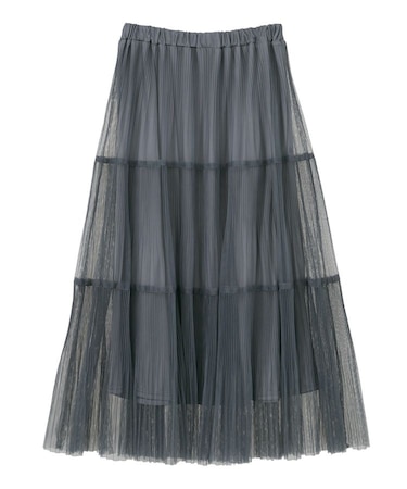 チュールプリーツティアードスカート