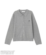 GREENWICH POLO CLUB(TM)ケーブル襟付ニットカーディガン