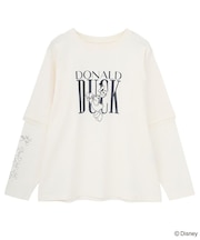 ミッキー&フレンズ/レイヤードプリントロングTシャツ