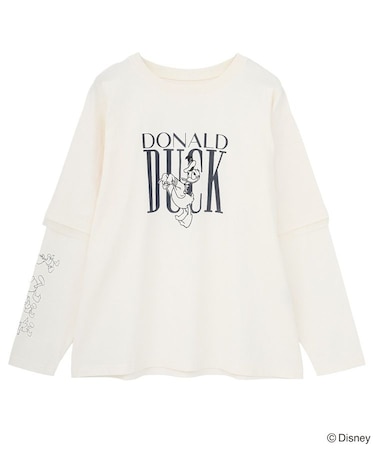 ミッキー&フレンズ/レイヤードプリントロングTシャツ