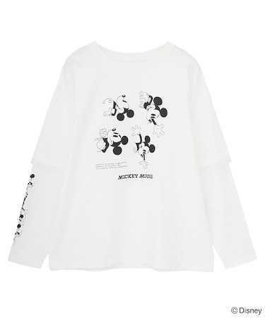ミッキー&フレンズ/レイヤードプリントロングTシャツ