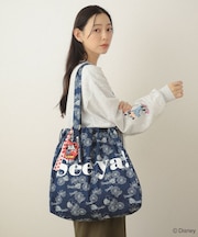 ミッキー&フレンズ/花柄デニムトートバッグ