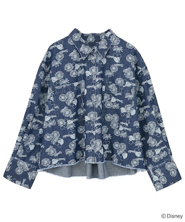ミッキー&フレンズ/花柄デニムシャツ