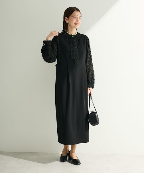 O.洗えてストレッチ Vネックジャンスカ