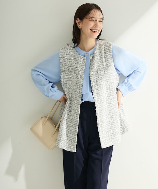 O.ツィードペプラムベスト