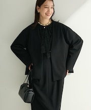 O.洗えてストレッチ ノーカラージャケット