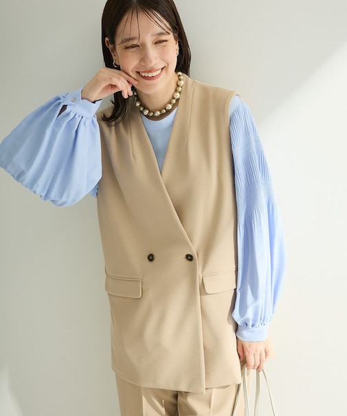 O.洗えてストレッチ Wボタンベスト