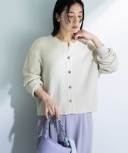 アンチピリング金ボタンニットカーディガン