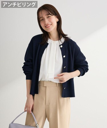 アンチピリング金ボタンニットカーディガン