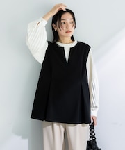 楽ちんリップルペプラムベスト